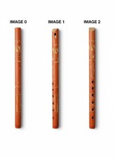 Wooden Flute Decorative Carvings Folk Wind Instrument Matte Finish Brown Beige