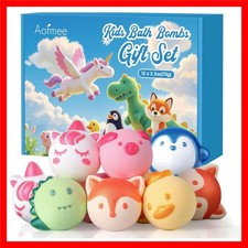 Bath Bombs for Kids, 12 Pcs Kids Bath Bombs with Essential Oil, 6 Animal Shap...