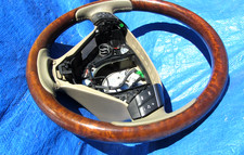 2002-2014 Volvo Xc90 2.5t 3.2 V8 T6 Oem Pecan Burl Wood Leather Steering Wheel