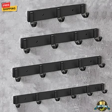 Modern Black Aluminum Wall Hooks – Heavy-Duty Metal Hangers for Towels & Coats