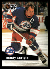 1991 Pro Set French Randy Carlyle #273 Winnipeg Jets NHL Hockey