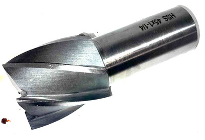 45mm End Mill, 2'' Flute, 1-1/4'' Shank, 4-1/2'' OAL, HSS (UE-13-E-1)