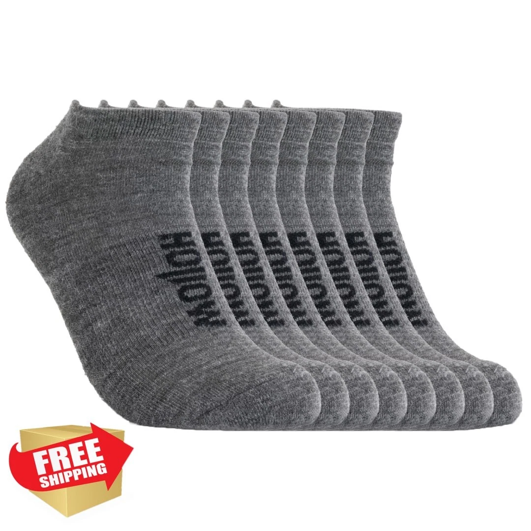 HOLLOW Alpaca No Show Socks Men Women 4pk Large Grey