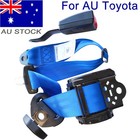 For Toyota 3Point Car Universal Safety Seat Belt Retractable Hard Stalk Blue Set