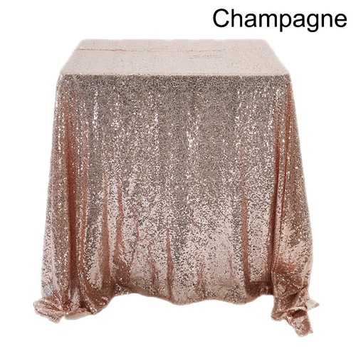 Cubierta de mantel rectangular lentejuelas brillantes oro rosa plata boda fiesta decoración - Imagen 4 de 26
