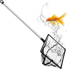 Aquarium Fish Net 8 Inch Fine Mesh Extendable 9-24 inch Long Handle