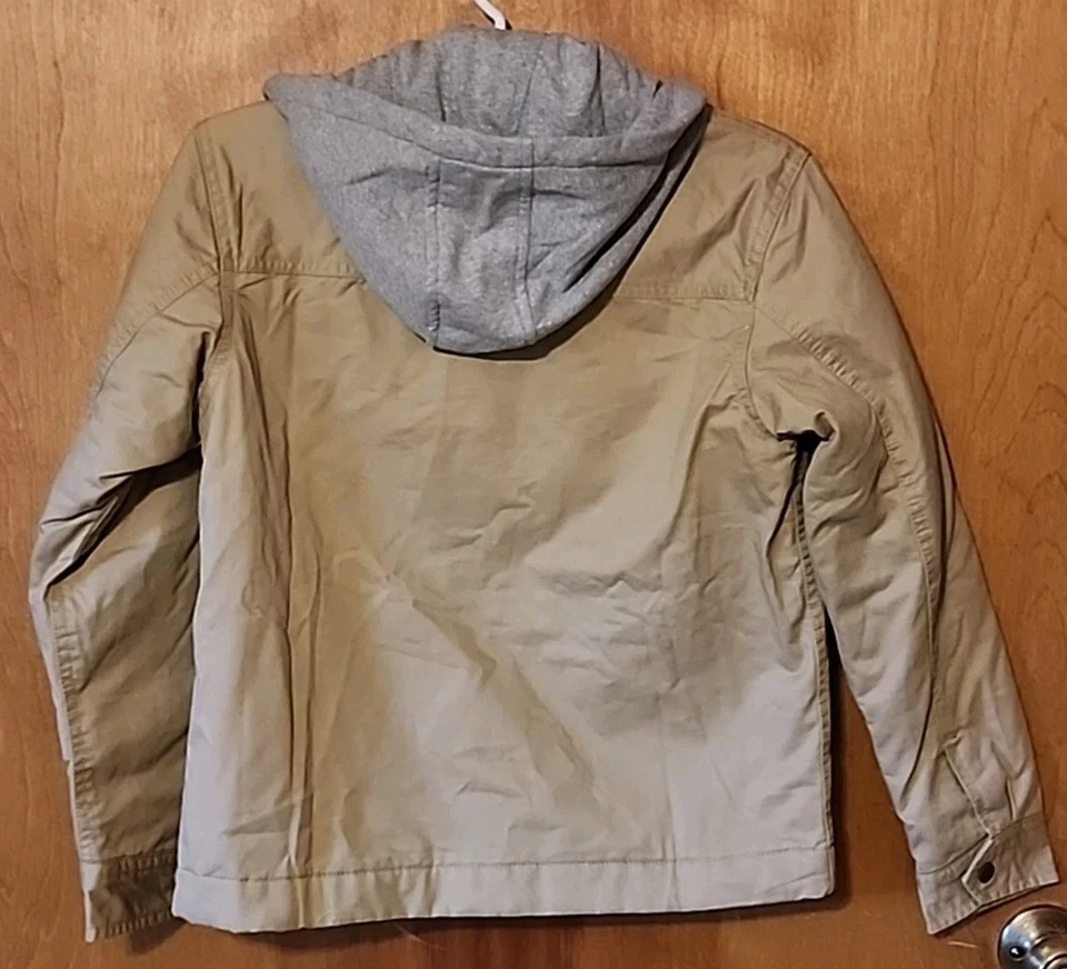 Chaqueta Quicksilver Nueva Aitor Cremallera Completa Juvenil XL Forrada con Capucha Acolchada Tostada/Caqui Foto 2 de 4