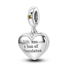MULA 925 Silver DIY Charm Shine AAA CZ Chocolate Box Dangle For Women Bracelet