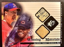 Ken Griffey Jr Mark McGwire 2000 SPx Winning Materials MLB Logo #MM-KG HOF