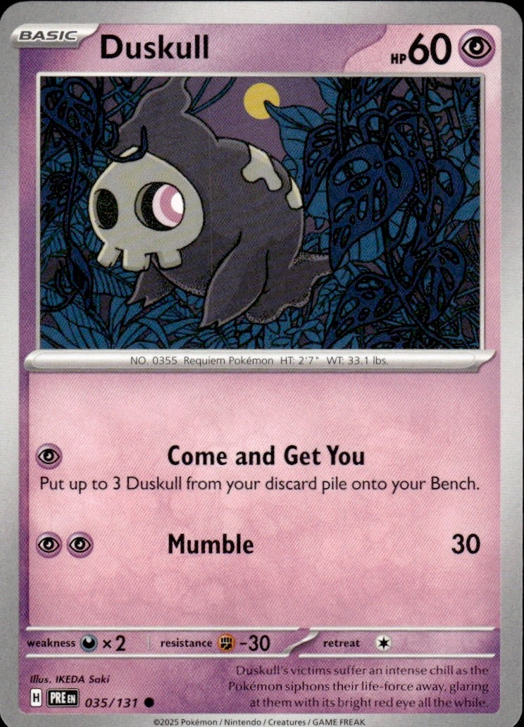 Duskull Regular  SV: Prismatic Evolutions 035/131 NM