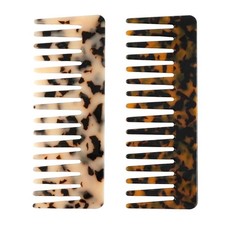 Large Hair Detangling Comb - Wide Tooth Cellulose Large, Tortoise shell