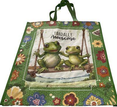 Reusable Tote Bag ~19'' X 17'' X 7'' ~ TOADALLY AWESOME ~ Cracker Barrel