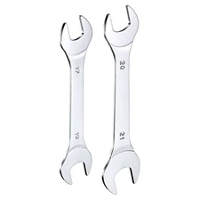 2pcs Double Open End Thin Wrench 17×19 / 20×21mm Metric U-Shaped Spanner