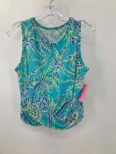 Pre-Owned Lilly Pulitzer Luxletic Blue Size Medium Printed Athletic Tank