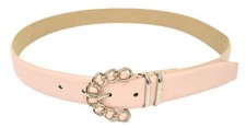 Steve Madden Womens Spring Chain-buckle Belt Light Pink 1-1/5" X-Large w 38"