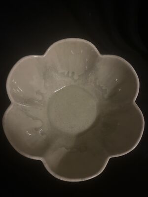 Vintage Royal Haeger 343 ~ Green Glazed Drip Flower Petal Bowl - MCM - Retro