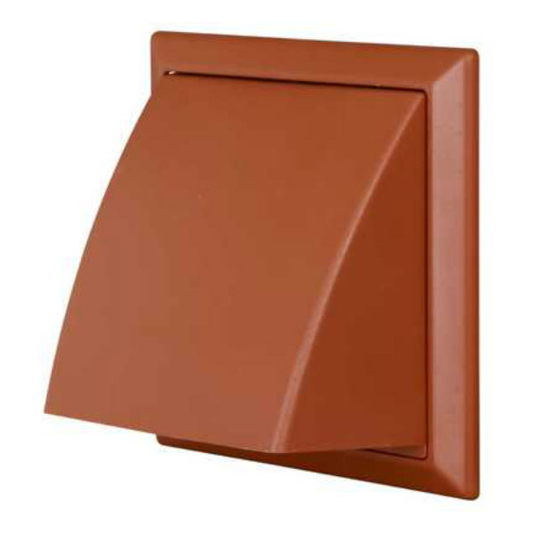 Domus 4902T Cowled Extractor Fan Grille with Damper 100mm / 4 Inch (Terracotta)