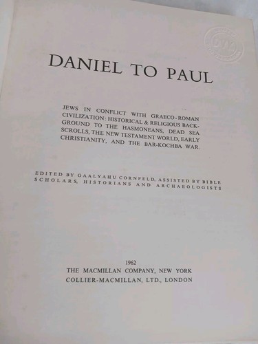 1962 DANIEL TO PAUL~Jewish/Christian Historical HB Book w DJ ~ 1st Printing VGC - Picture 7 of 14