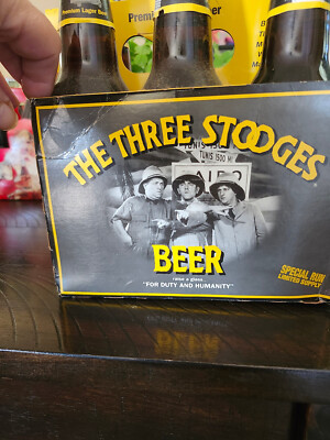 Three Stooges Beer Panther Brewing Co 6-Pack Empty Bottles w/caps