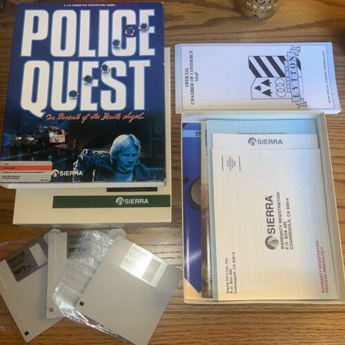 RARE! Police Quest: In Pursuit of the Death Angel 1987 Apple II Computer Game - Afbeelding 1 van 1