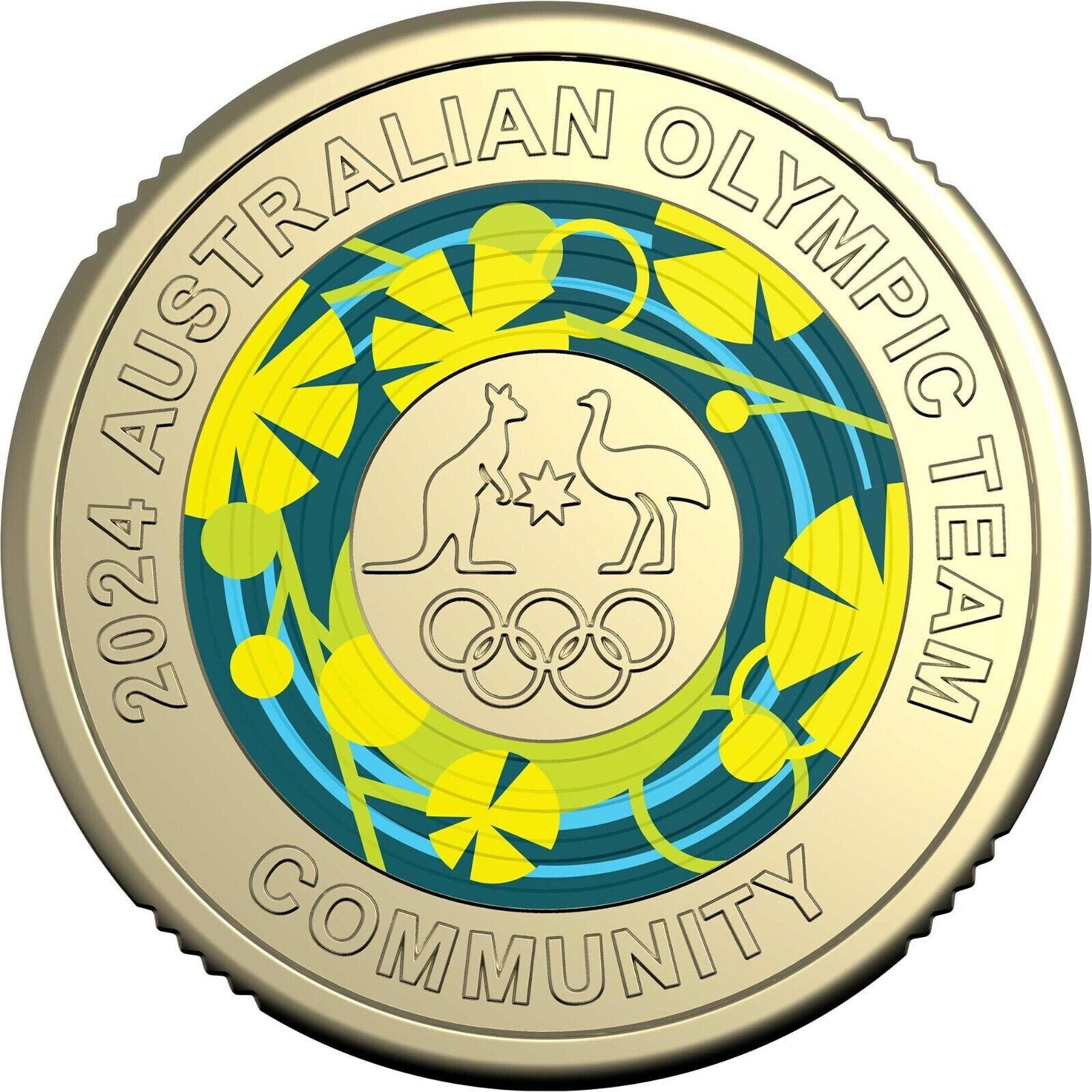 2024 Australian Olympic Team 2 Coloured Coin in 2 x 2 flip eBay