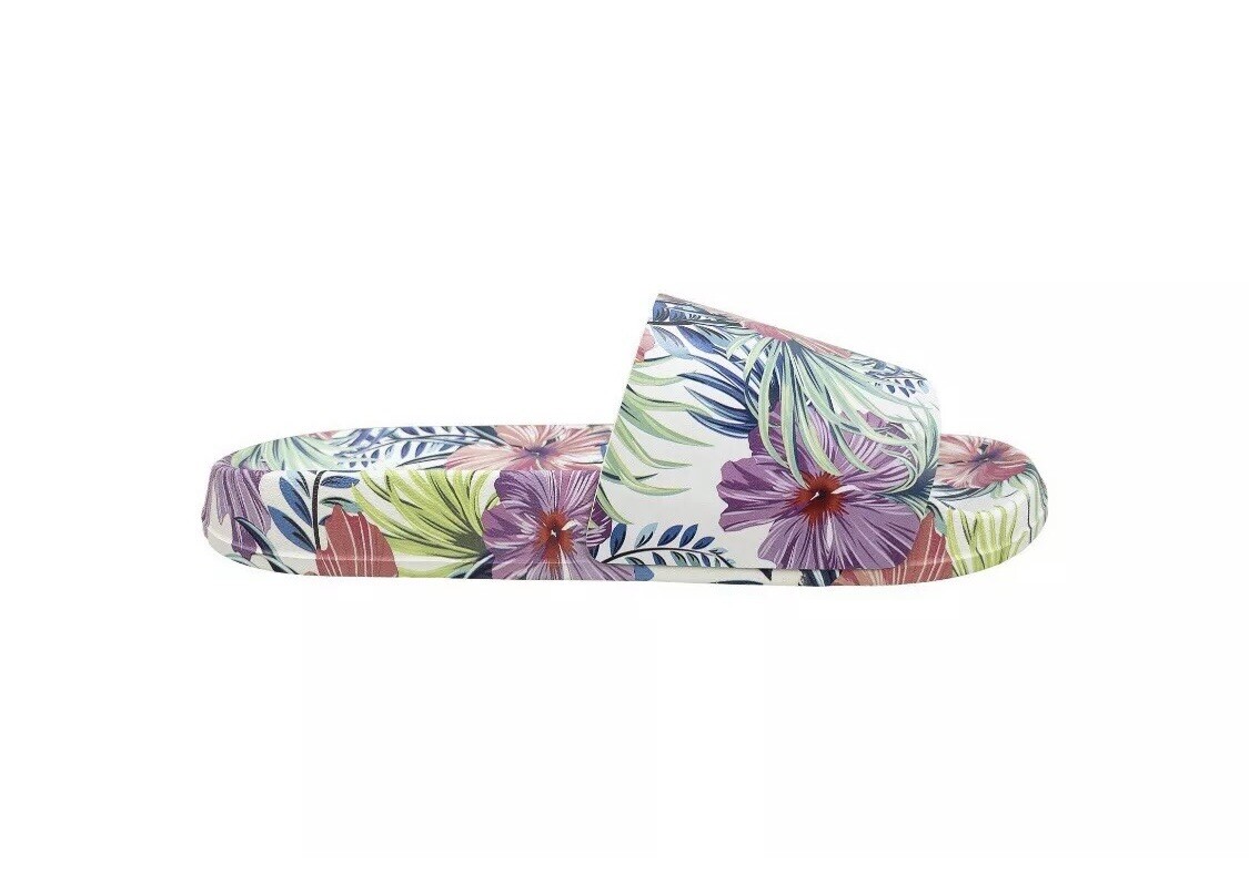 Time And Tru Women's Floral Pool Slides Comfort Lightweight Sz 9-10 | eBay