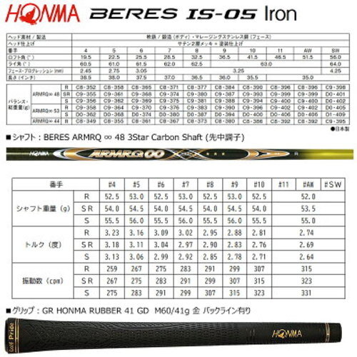HONMA GOLF BERES IS-05 #4 Iron Flex-R 2STAR ARMRQ ∞48 3 Star 2016 - Picture 4 of 5