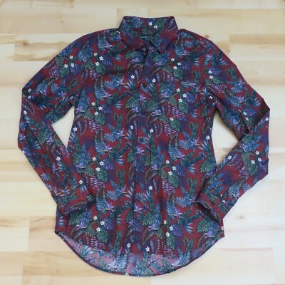 Paisley & Gray Red Floral Hawaiian Tropical Dress Shirt Men L Slim Fit  Button Up | eBay
