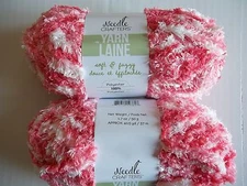 Needle Crafters Soft & Fuzzy plush baby yarn, Sorbet, lot of 2 (40 yds each)