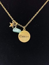 Cancer Zodiac Gemstone Astrology Constellation Horoscope Pendant Necklace