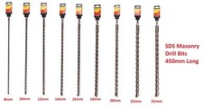 450mm SDS Masonry Drill Bits TCT Tipped SDS+ Rotary Percussion Drills 8mm-25mm