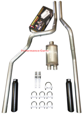 Mandrel Dual Exhaust w/ 14'' MagnaFlow Muffler Fits 06-08 Dodge RAM 3.7 4.7 5.7