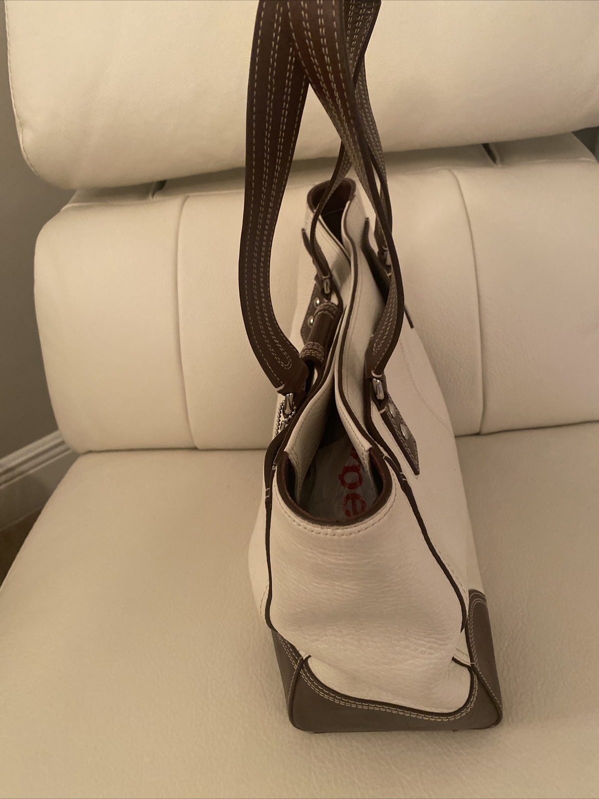 Coach tote laptop bag Legacy Collection white brown l… Gem