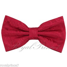 Red / Red New Men Paisley Butterfly Design Pre-tied Bow tie Wedding Formal Party