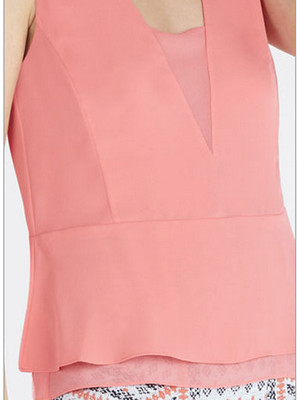 Haut Sans Manches BCBG MAX AZRIA - Coral Rose - Taille L - Polyester - Neuf Avec étiquettes