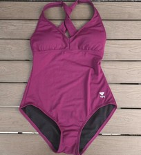 TYR Women's Solid Halter Twist ControlFit One Piece Swimsuit Sz 8 New Sample