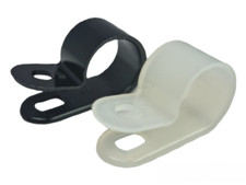 Nylon P Clips Black & White Plastic P clip - Fasteners for Cable Tidy & Tubing