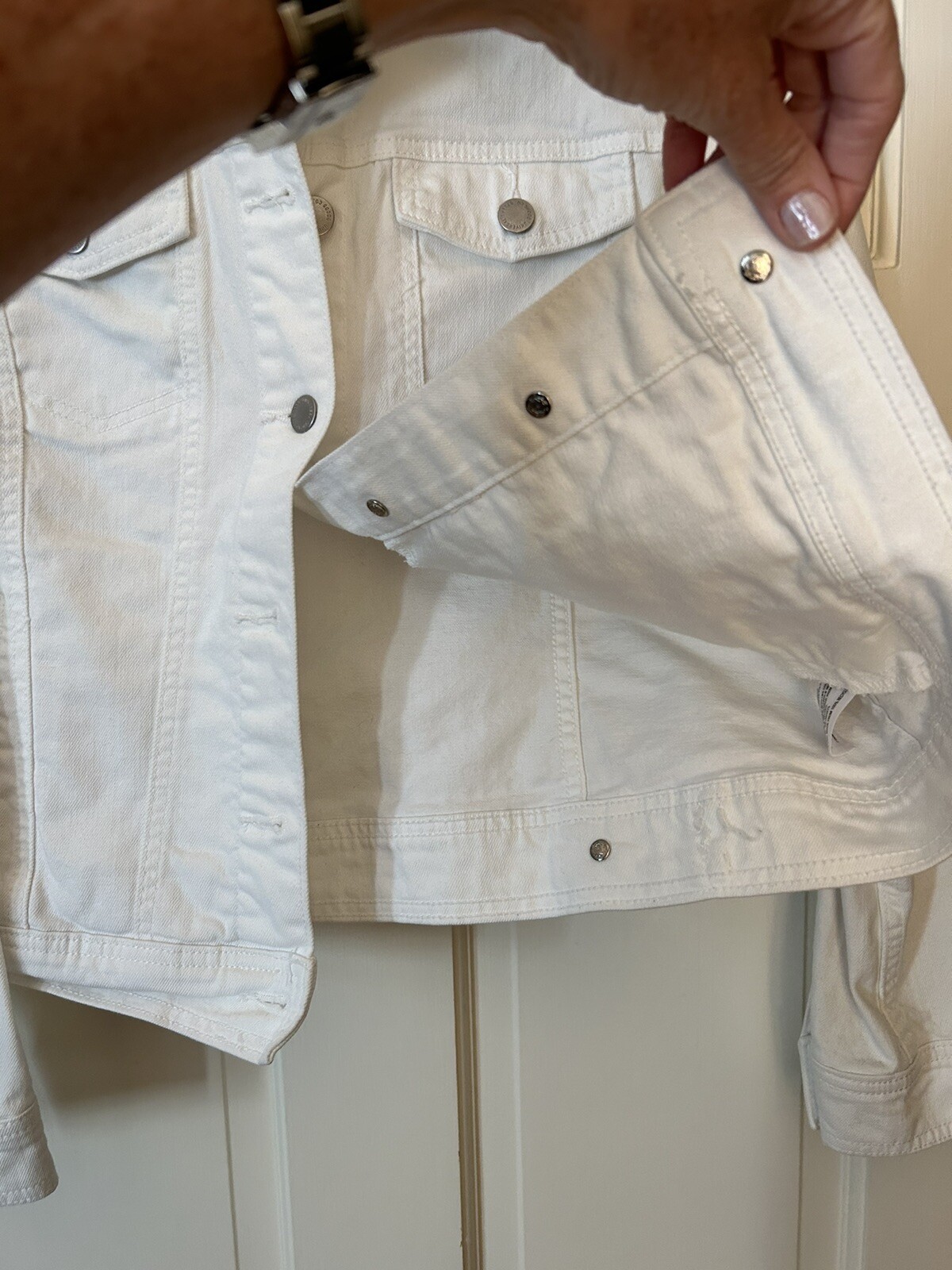 White denim jean jacket Universal Thread Size M W… - image 6