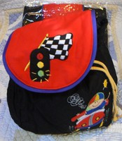 Two Toddler Race Car Backpacks/lunch Adorable Originals Pocket Drawstring Nascar Two Toddler Race Car Backpacks/lunch Adorable Originals Pocket Drawstring Nascar