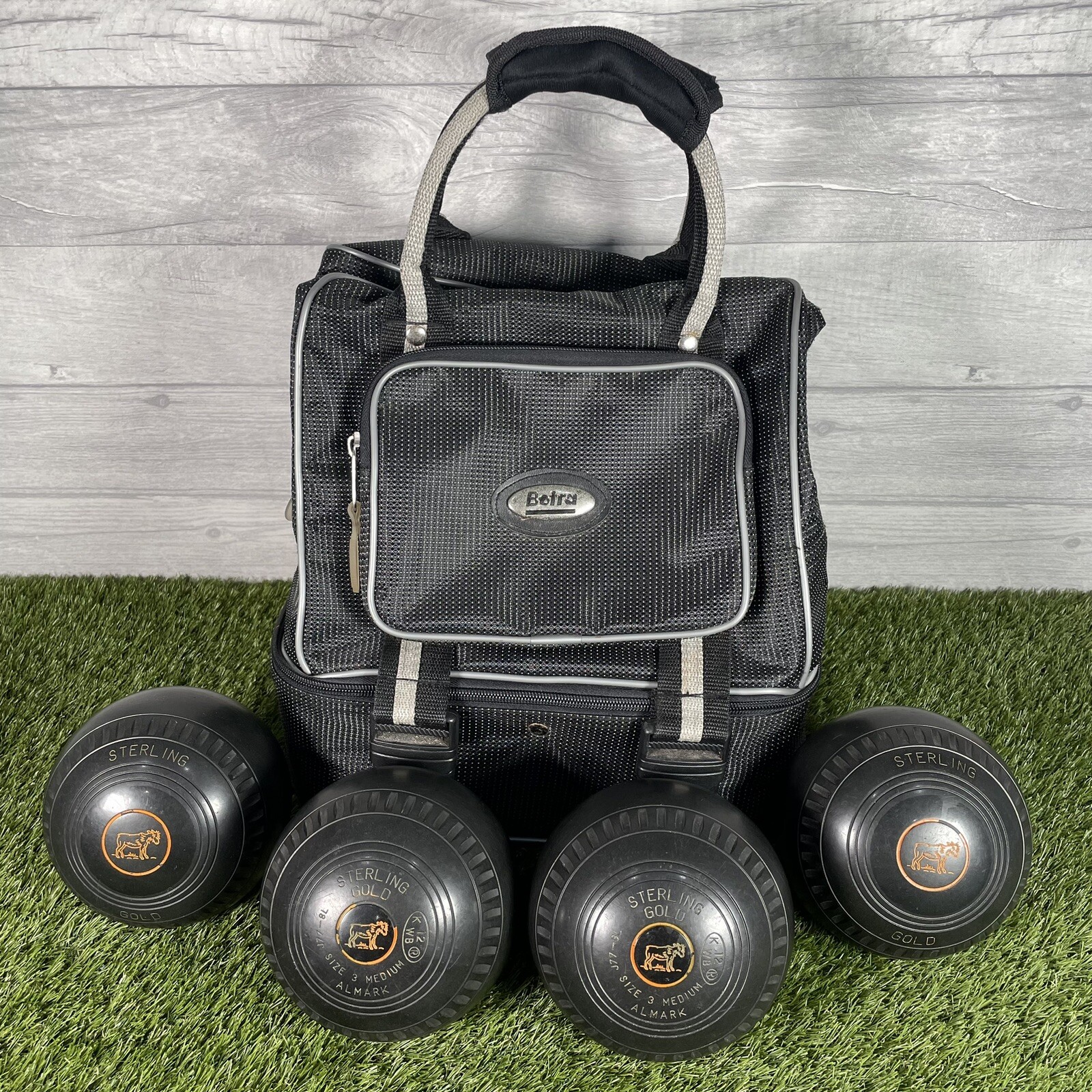 Almark Sterling Gold Lawn Bowls Indoor / Outdoor Size 3 Medium eBay