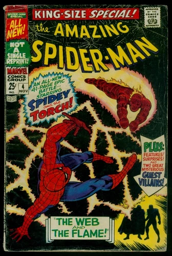 Marvel Comics Amazing SPIDER-MAN King-Size Special #4 Human Torch VG 4.0