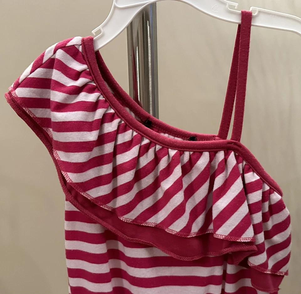 Mameluco a Rayas Rosa Casa de Muñecas Niñas - Pantalones Cortos Ajustados Cintura Elástica con Volantes Volantes Foto 2 de 4