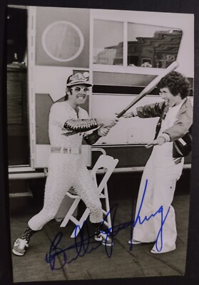 BILLIE JEAN KING TENNIS ICON SIGNED 4x6 PHOTO ELTON JOHN DODGER STADIUM ...
