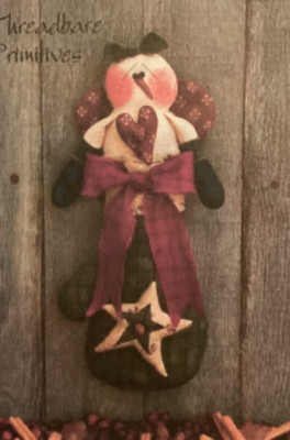 PATTERN Primitive Snowman Angel Doll in a Star Mitten NEW Threadbare Primitives