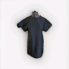 Pretty Little Thing Black & White Pinstripe Zip-Up Dress Size 8 NWT belt loops