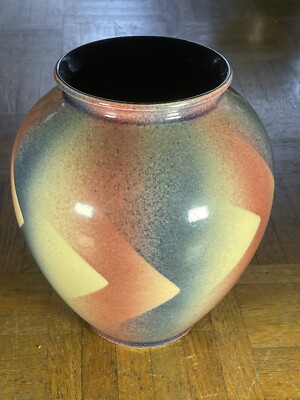 Spritzdekor Keramik Vase Art Deko Bauhaus Vintage Künstler Design Handmade Antik