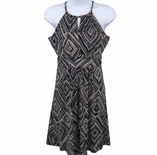 Blue Geometric Southwest Print Womens Dress Size XSP Sleeveless Loft Petites