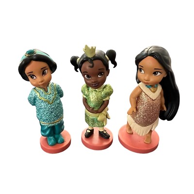 Disney Animators Princess Collection Lot of 3 Pocahontas,Jasmine & Tiana Figures