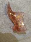 Fenton Pink Glass Rose Pattern Slipper Shoe Cabbage Rose — photo 7