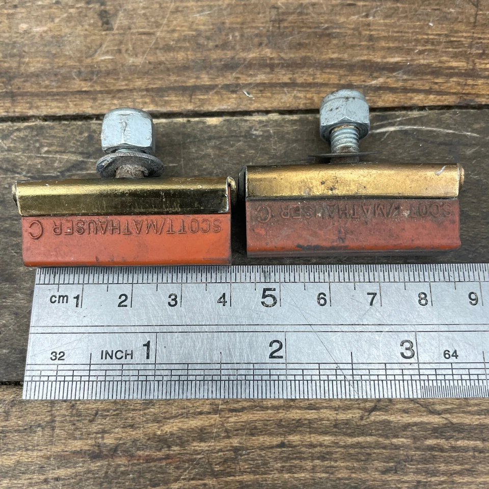 Juego de 4 pastillas de freno vintage Scott Mathauser C zapatos Old School BMX carretera salmón Foto 3 de 4